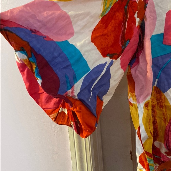 Ashley Stewart Red and Orange Graphic Blouse - Picture 3 of 3